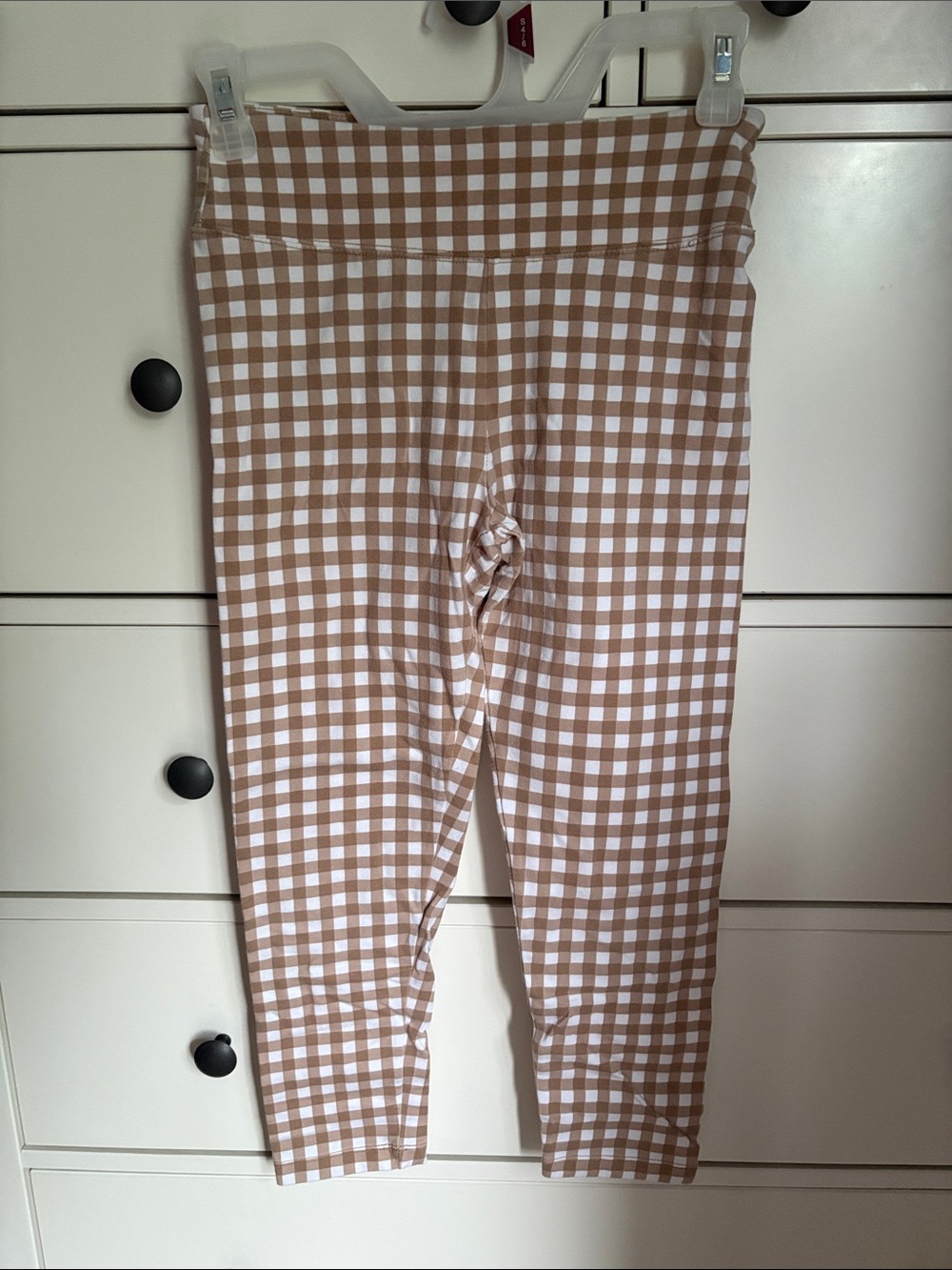 J. Crew Women’s Gingham Leggings in Tan and White